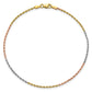 Tri-colored Diamond-cut Rope with Lobster Clasp Anklet - WBC
