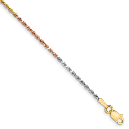 Tri-colored Diamond-cut Rope with Lobster Clasp Chain - WBC