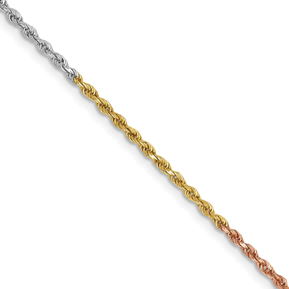 Tri-colored Diamond-cut Rope with Lobster Clasp Chain - WBC