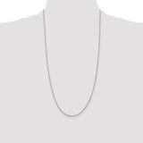 14K White Gold 28 inch 1.5mm Diamond-cut Rope with Lobster Clasp Chain