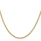 14k 1.8mm Lightweight D/C Rope with Lobster Clasp Chain