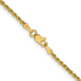 14k 1.8mm Lightweight D/C Rope with Lobster Clasp Chain