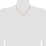 14k 1.8mm Lightweight D/C Rope with Lobster Clasp Chain