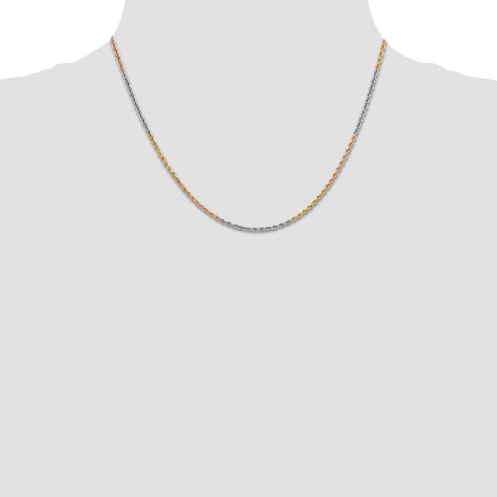 Tri-colored Diamond-cut Rope with Lobster Clasp Chain - WBC