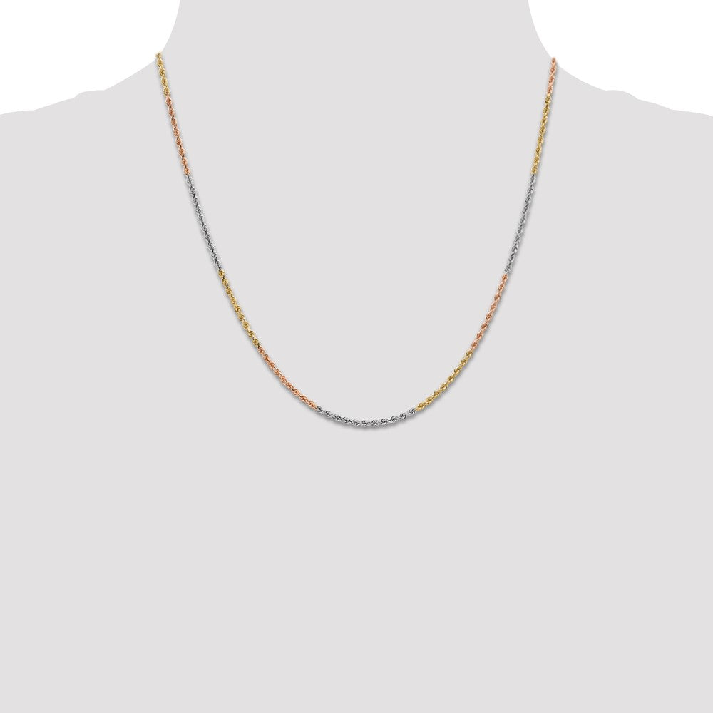 Tri-colored Diamond-cut Rope with Lobster Clasp Chain - WBC