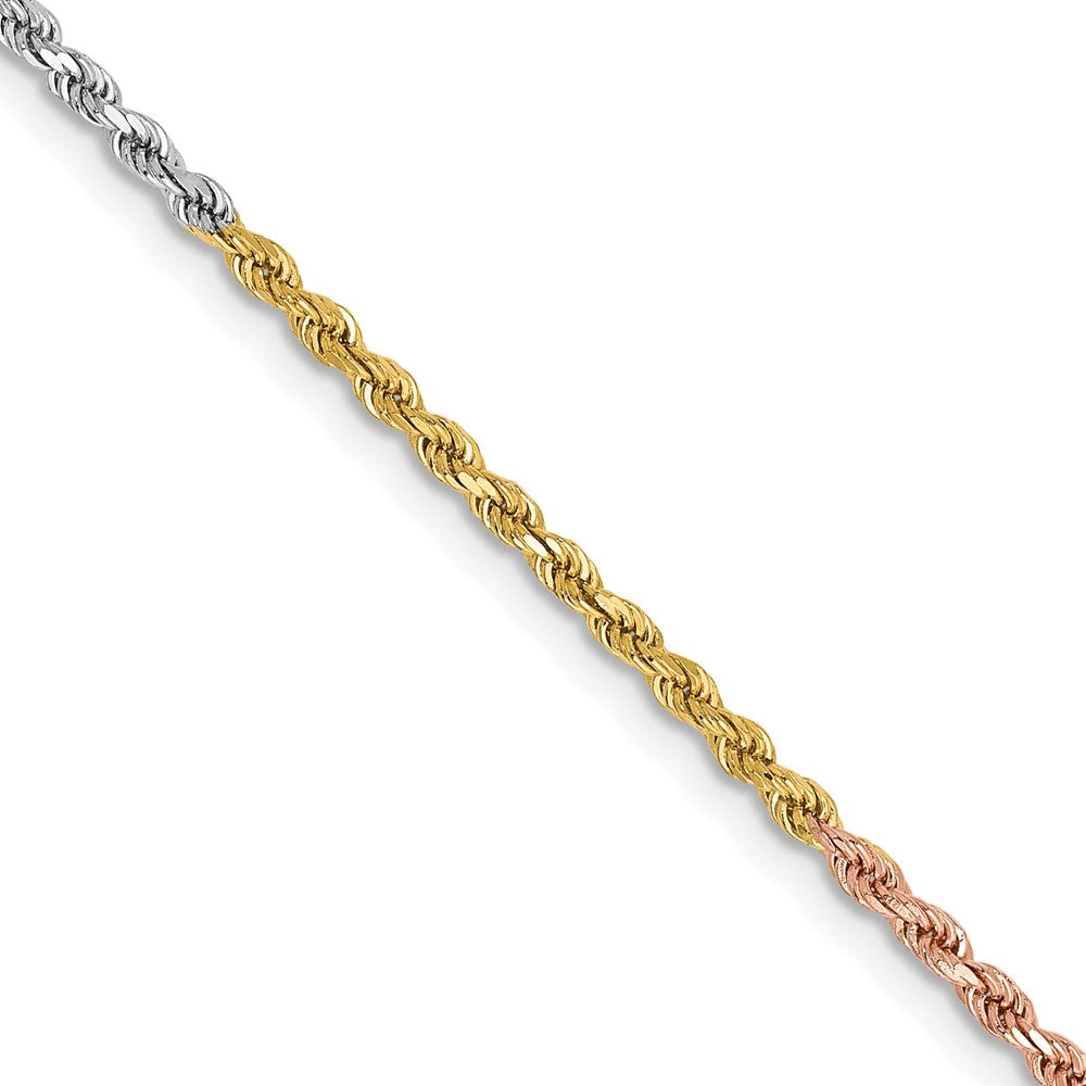 Tri-colored Diamond-cut Rope with Lobster Clasp Chain - WBC