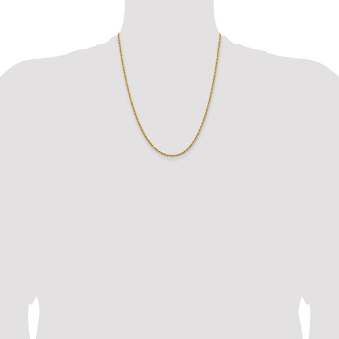 14k Yellow Gold Lightweight Rope Chain 22 inch - view 4