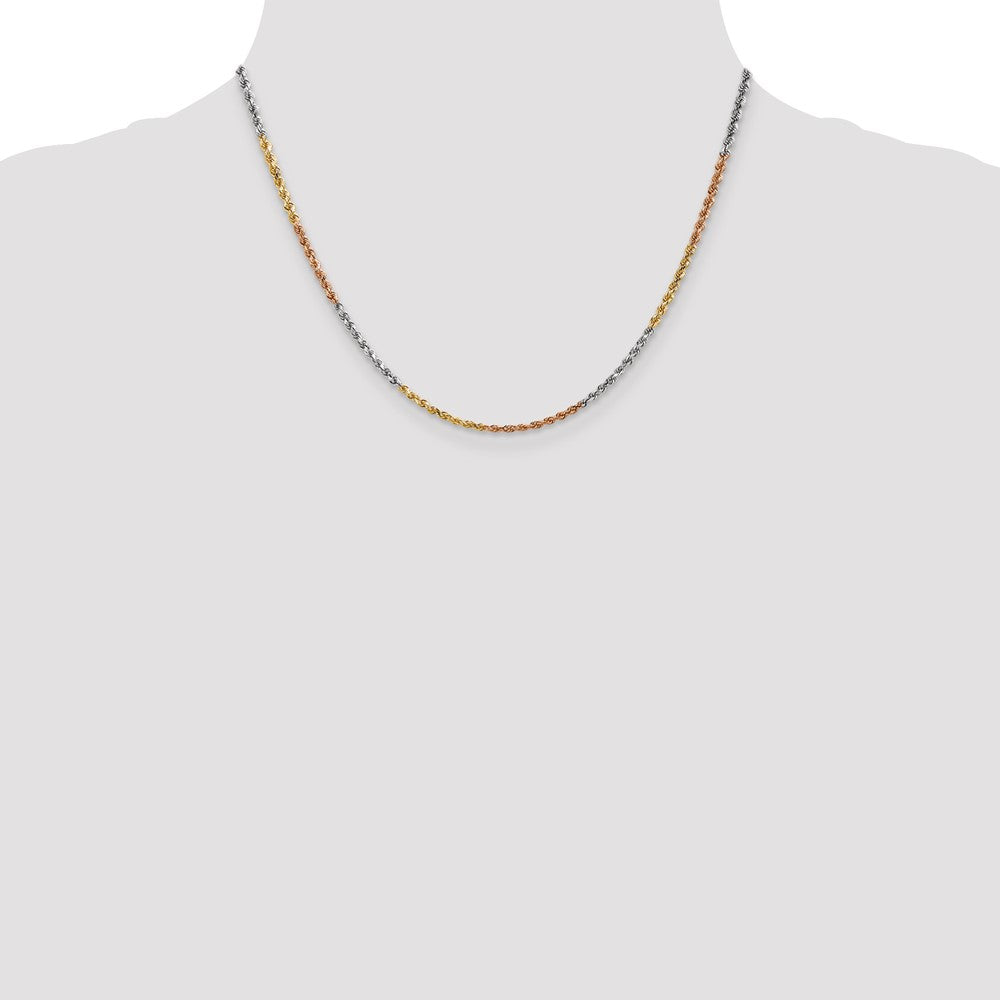 Tri-colored Diamond-cut Rope with Lobster Clasp Chain - WBC