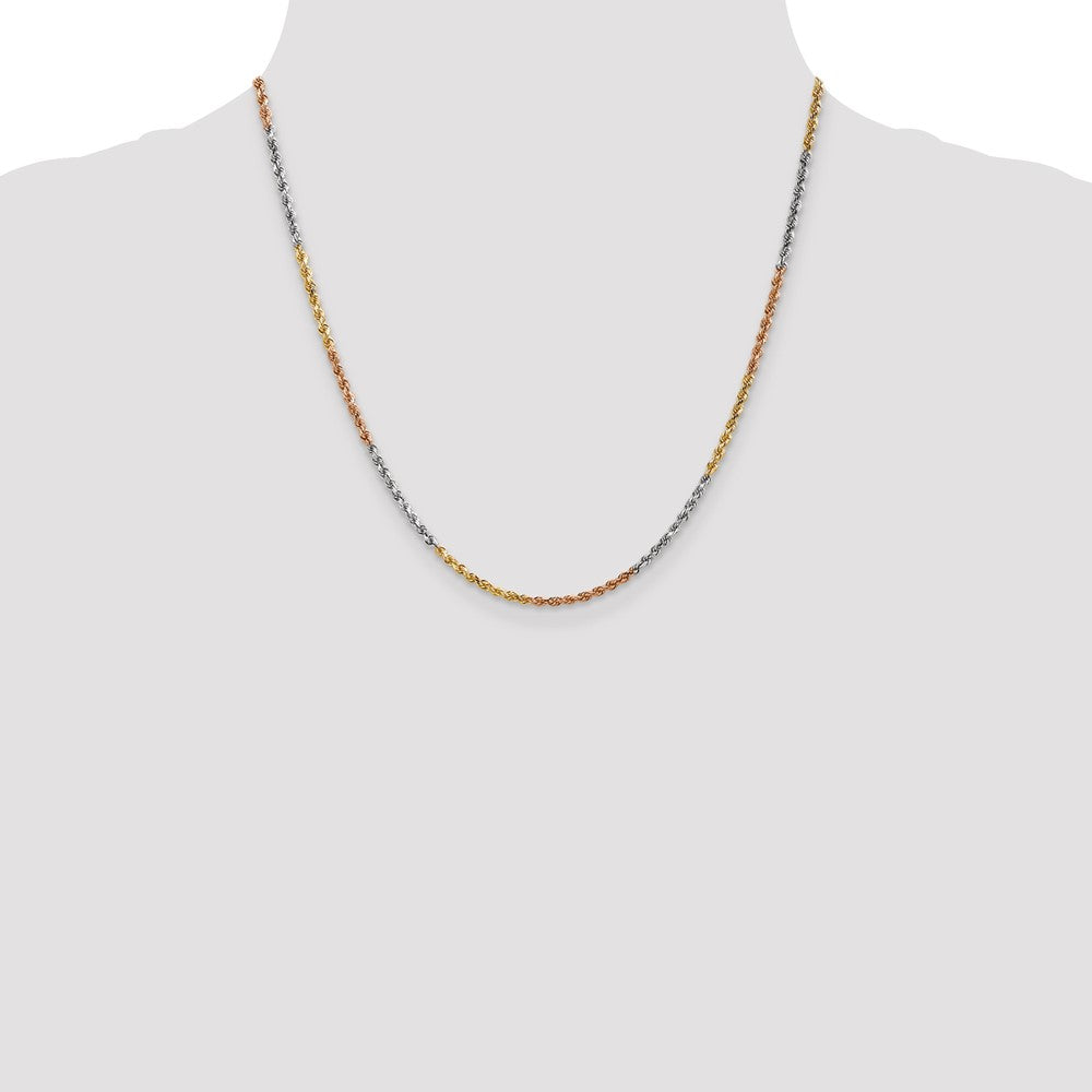 Tri-colored Diamond-cut Rope with Lobster Clasp Chain - WBC