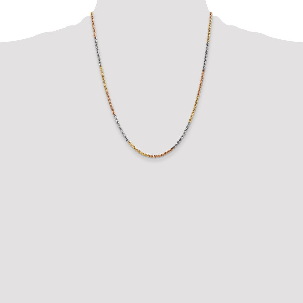 Tri-colored Diamond-cut Rope with Lobster Clasp Chain - WBC