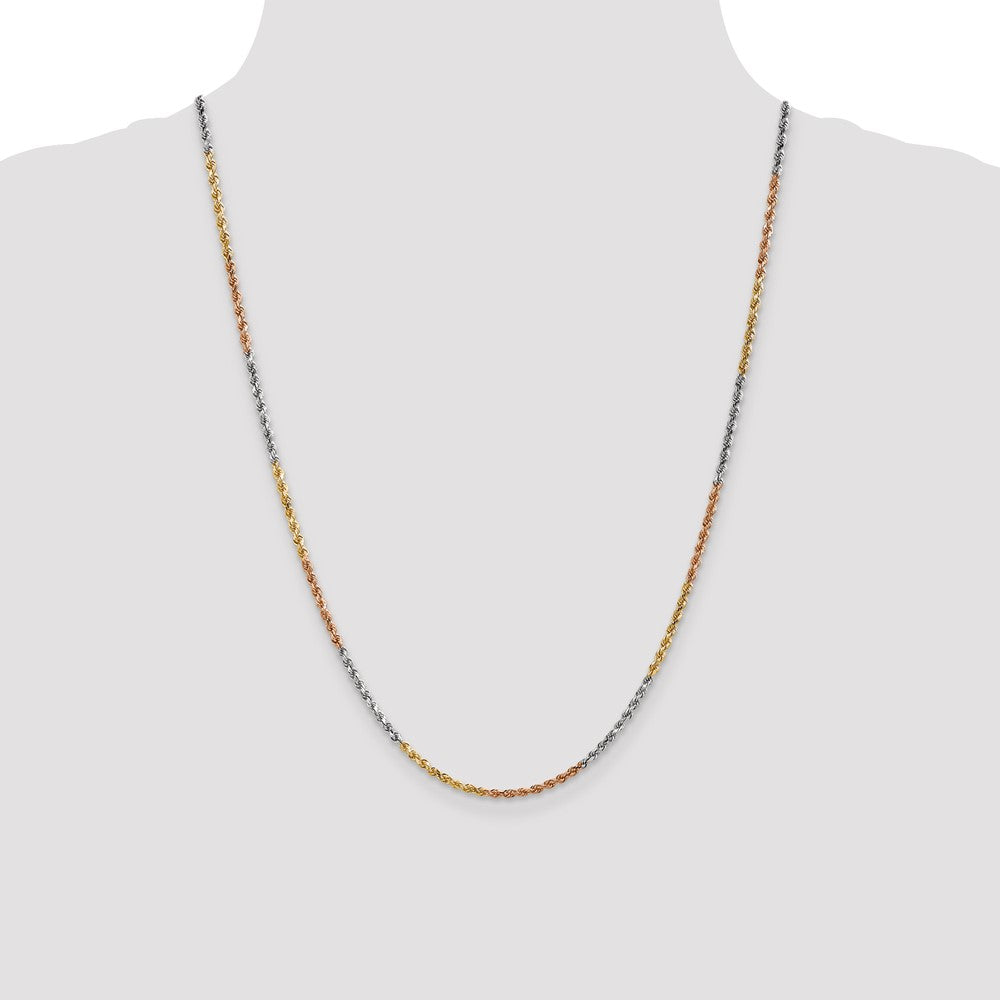 Tri-colored Diamond-cut Rope with Lobster Clasp Chain - WBC