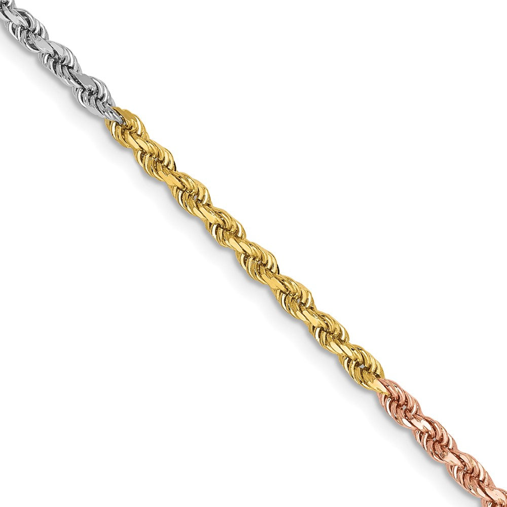 Tri-colored Diamond-cut Rope with Lobster Clasp Chain - WBC