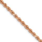 14k Rose Gold 2.75mm Diamond-cut Rope Chain 24 inch