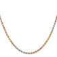 Tri-colored Diamond-cut Rope with Lobster Clasp Chain - WBC
