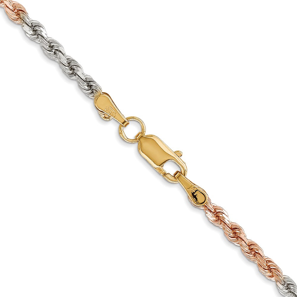 Tri-colored Diamond-cut Rope with Lobster Clasp Chain - WBC
