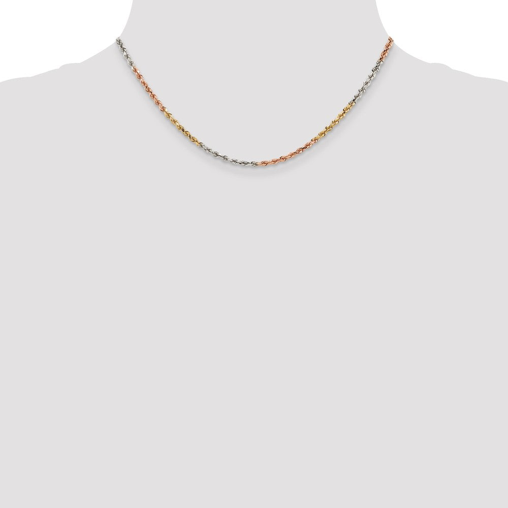 Tri-colored Diamond-cut Rope with Lobster Clasp Chain - WBC