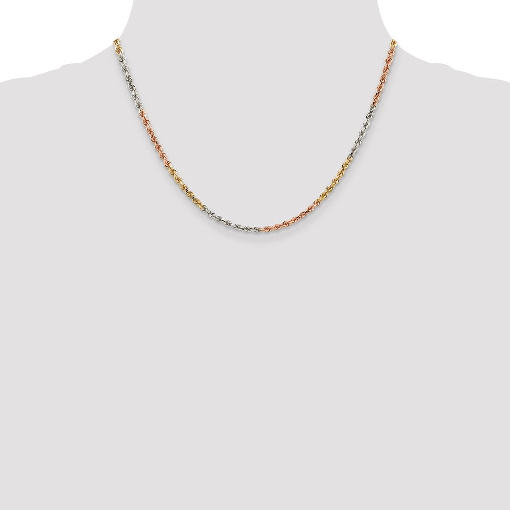 Tri-colored Diamond-cut Rope with Lobster Clasp Chain - WBC