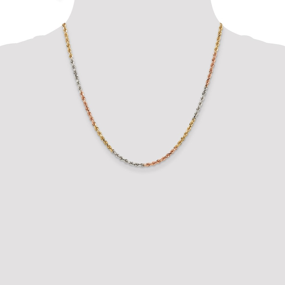 Tri-colored Diamond-cut Rope with Lobster Clasp Chain - WBC