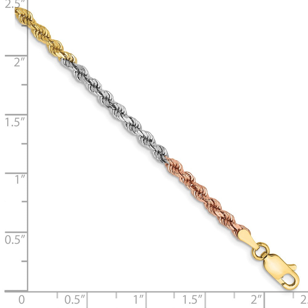 Tri-colored Diamond-cut Rope with Lobster Clasp Chain - WBC