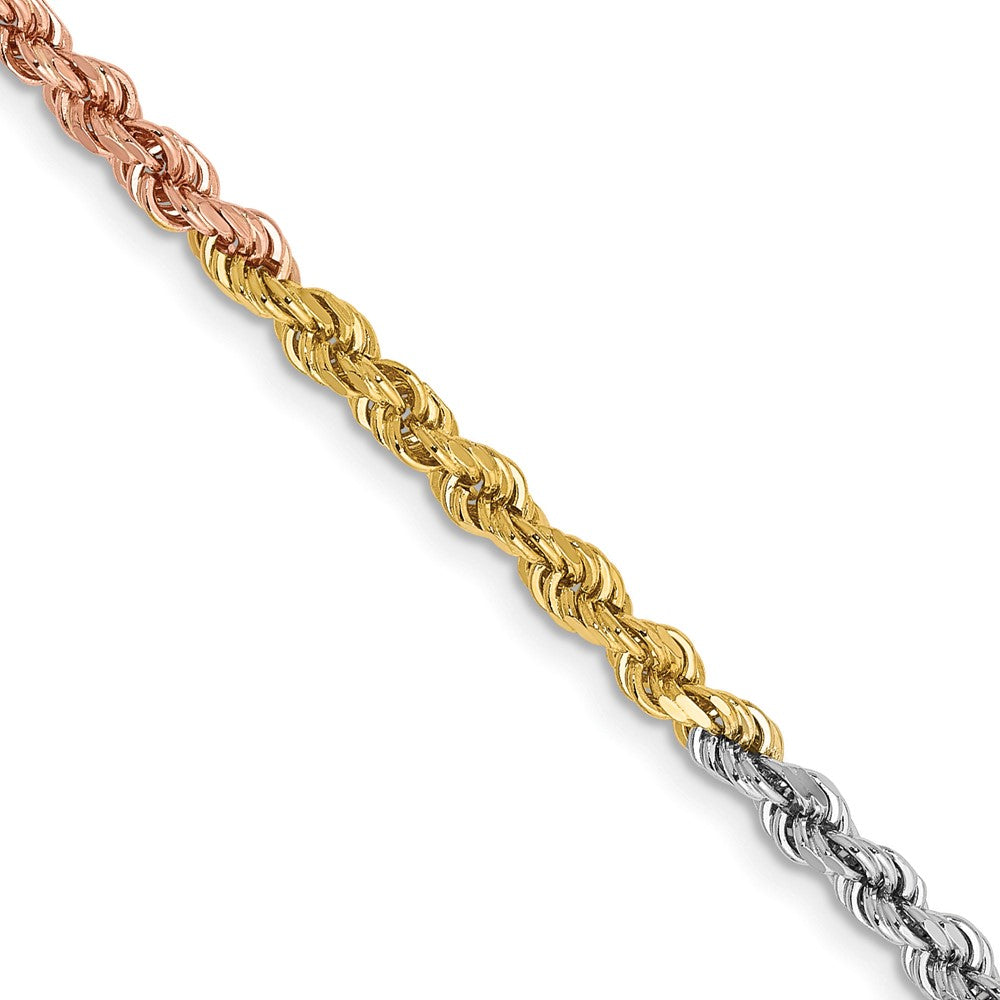 Tri-colored Diamond-cut Rope with Lobster Clasp Chain - WBC