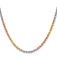 Tri-colored Diamond-cut Rope with Lobster Clasp Chain - WBC