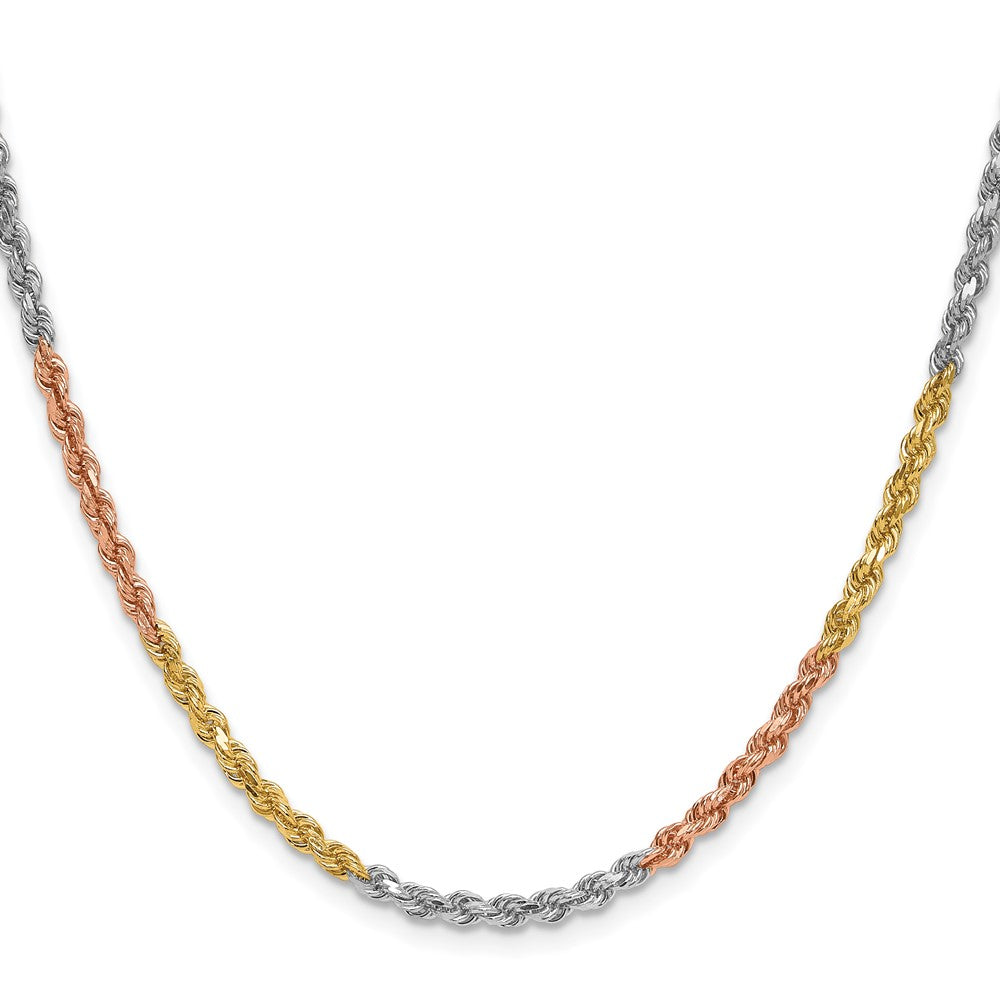 Tri-colored Diamond-cut Rope with Lobster Clasp Chain - WBC