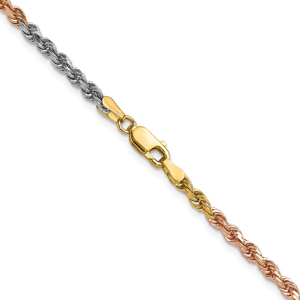 Tri-color Diamond-cut Rope Chain - WBC