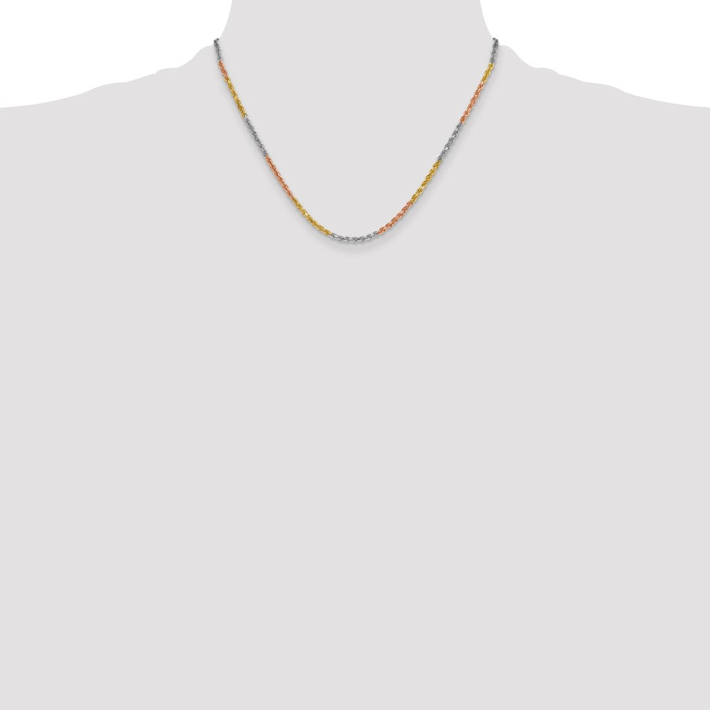 Tri-colored Diamond-cut Rope with Lobster Clasp Chain - WBC