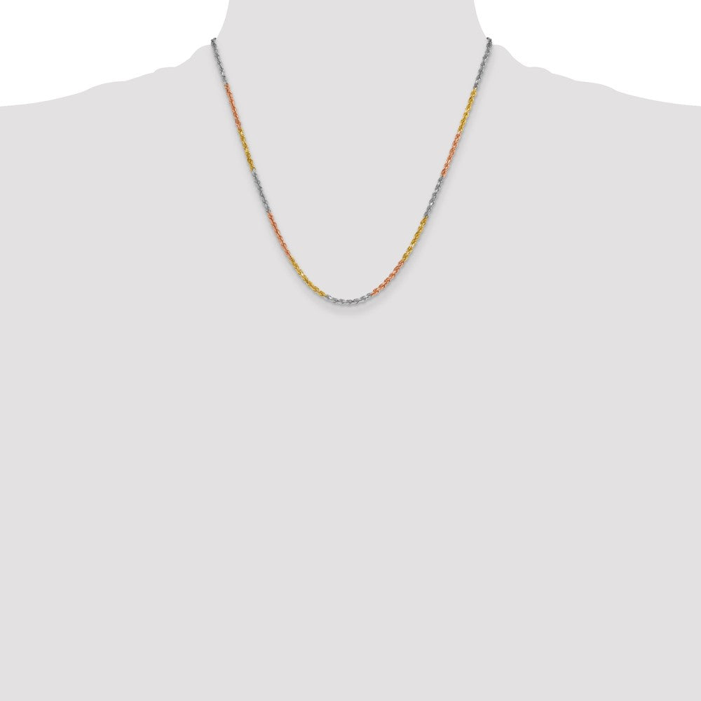 Tri-colored Diamond-cut Rope with Lobster Clasp Chain - WBC