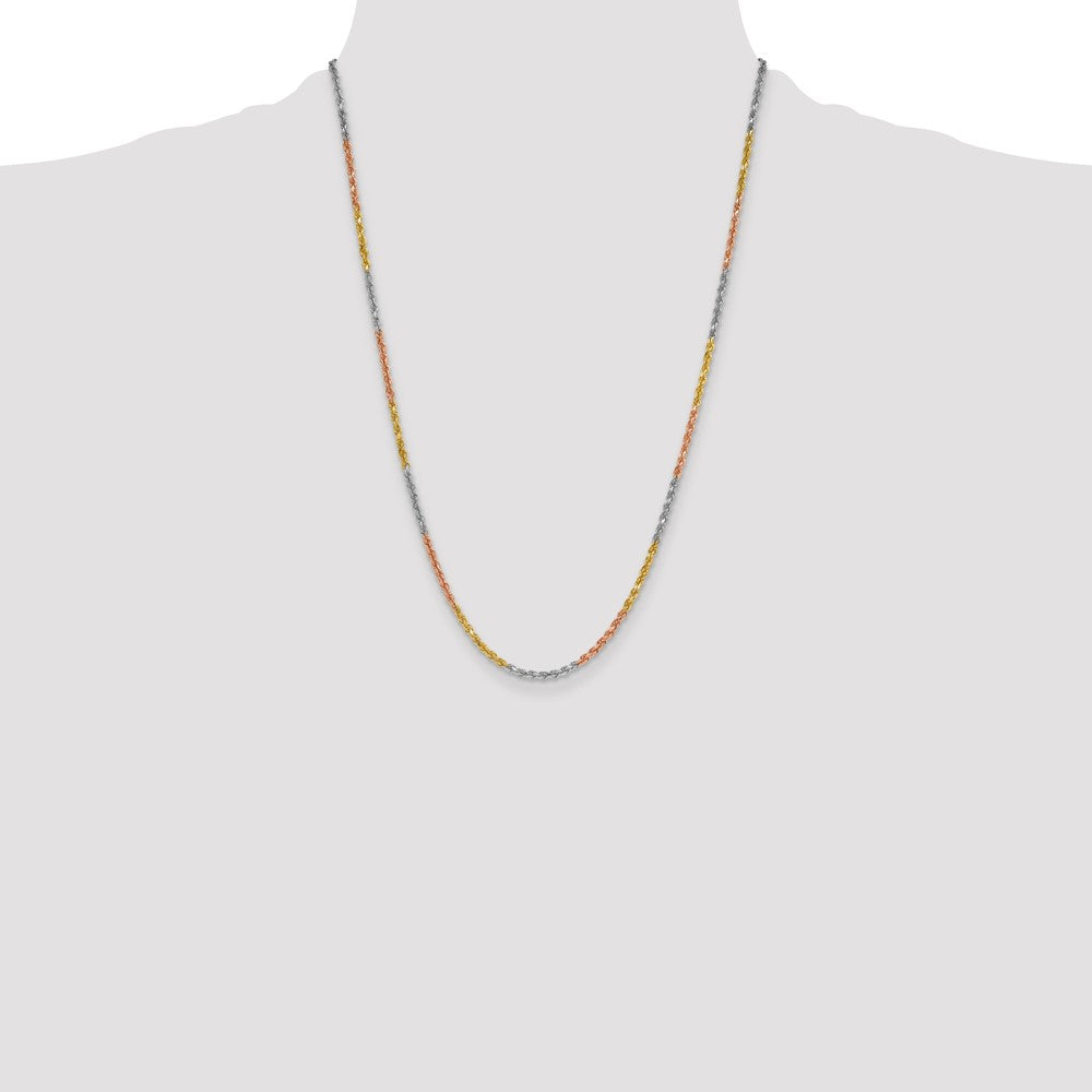 Tri-colored Diamond-cut Rope with Lobster Clasp Chain - WBC