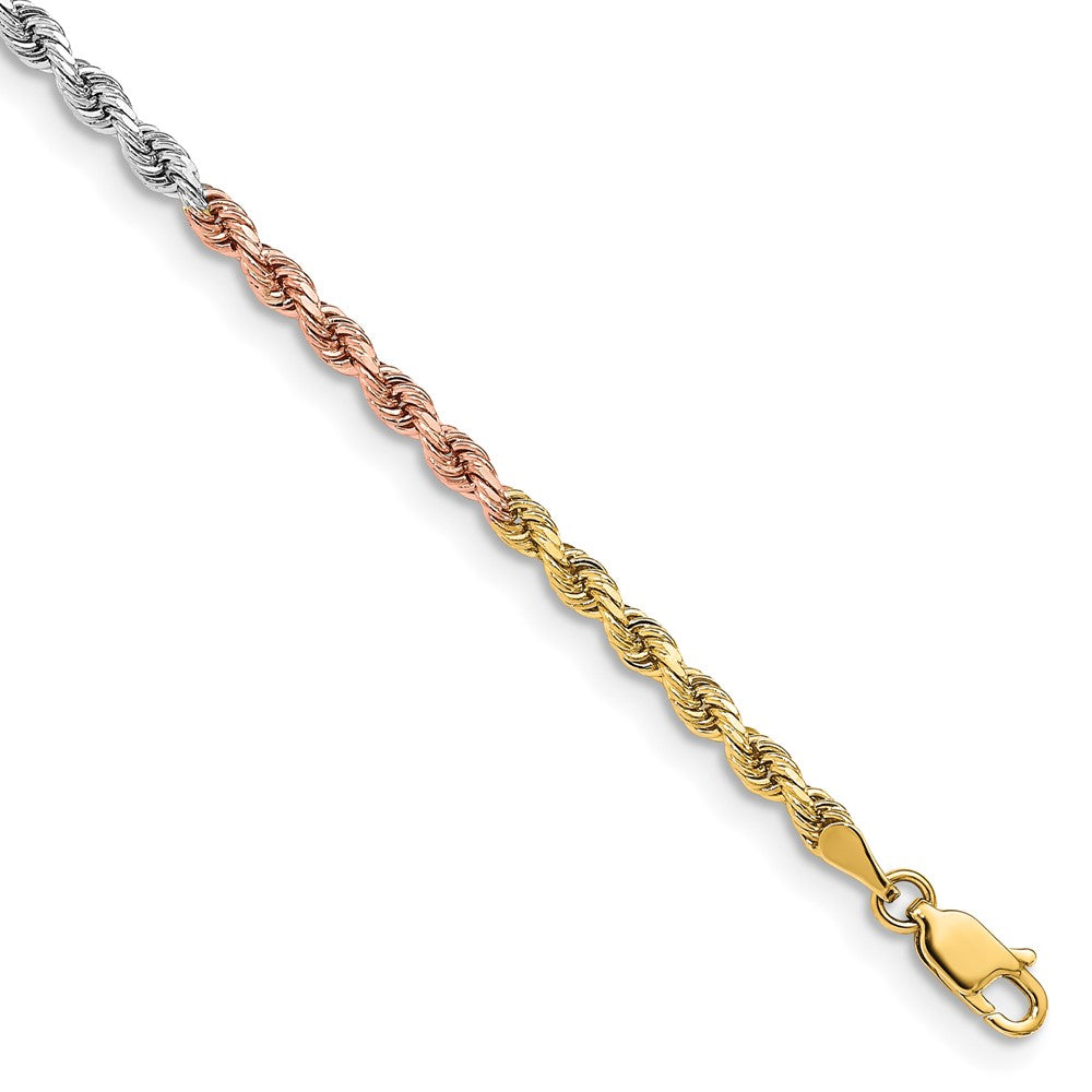 Tri-colored Diamond-cut Rope with Lobster Clasp Chain - WBC