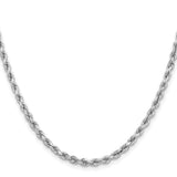14k White Gold Rope Chain 28 inch - view 2
