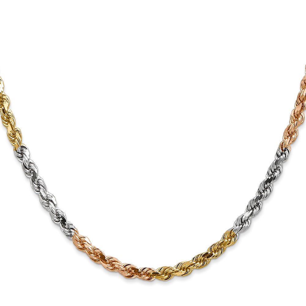 Tri-color Diamond-cut Rope Chain - WBC