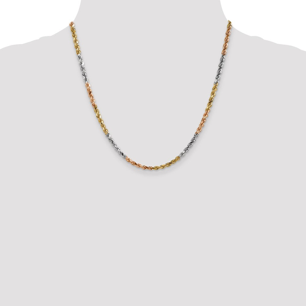 Tri-colored Diamond-cut Rope with Lobster Clasp Chain - WBC
