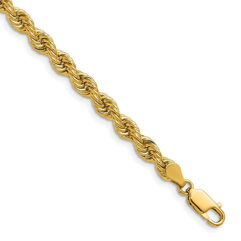 14K 28 inch 5mm Regular Rope with Lobster Clasp Chain