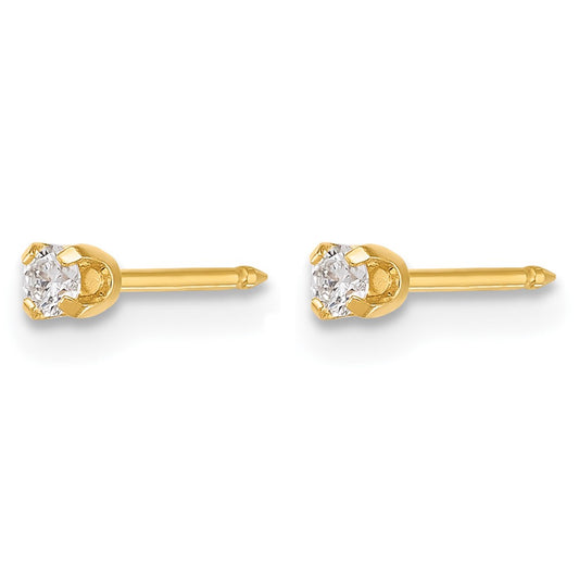 Inverness Polished .10ct Lab Grown Diamond Short Post Piercing Earrings - WBC