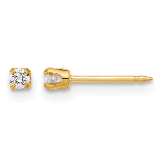 Inverness Polished .10ct Lab Grown Diamond Short Post Piercing Earrings - WBC