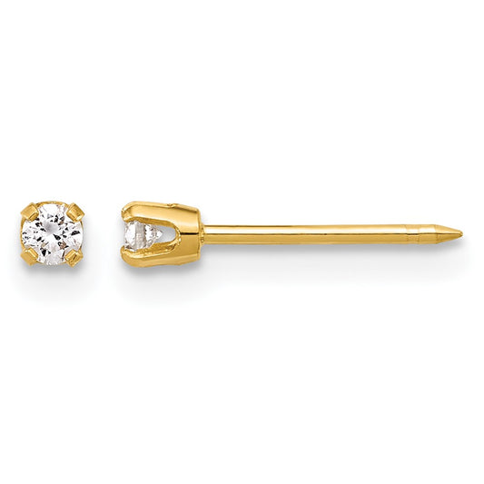 Inverness Polished .10ct Lab Grown Diamond Stud Post Piercing Earrings - WBC