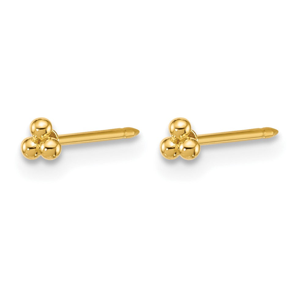 Inverness Polished Triple Ball Post Piercing Earrings - WBC