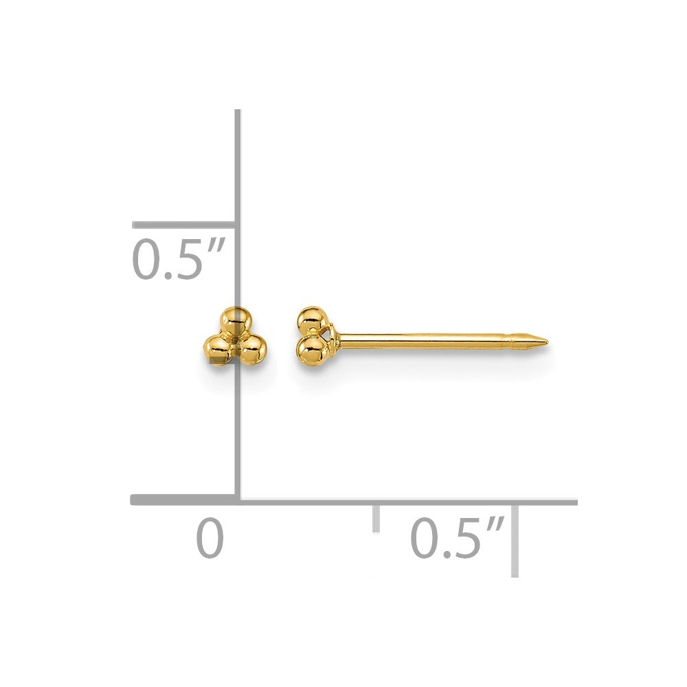 Inverness Polished Triple Ball Post Piercing Earrings - WBC