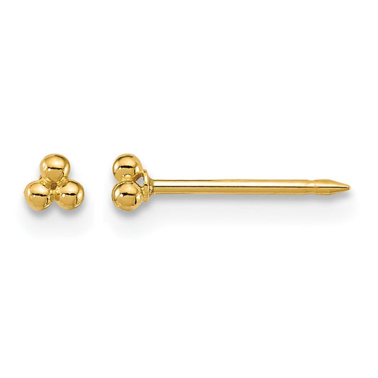 Inverness Polished Triple Ball Post Piercing Earrings - WBC