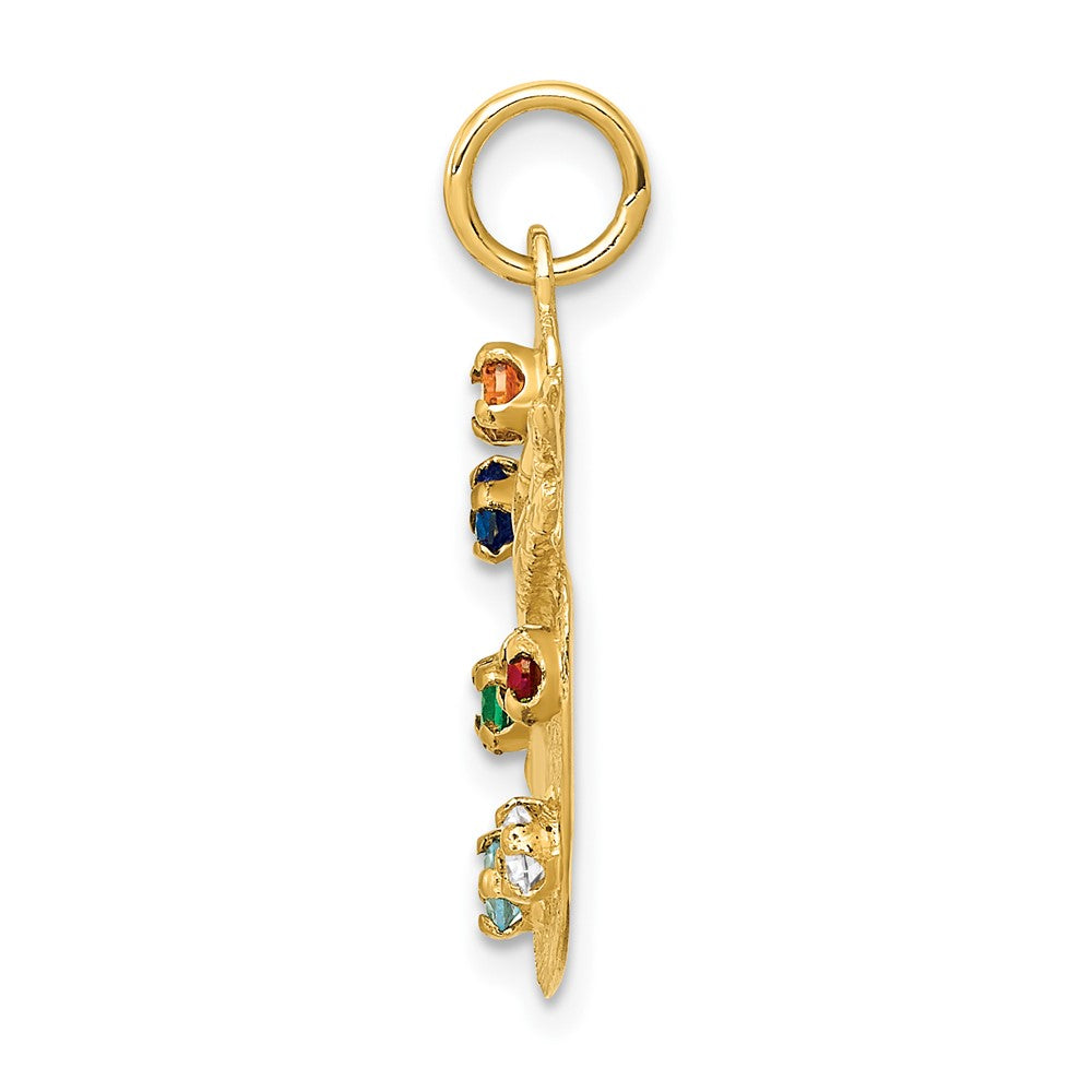 Multi-color CZ Stones Artists Palette Charm - WBC