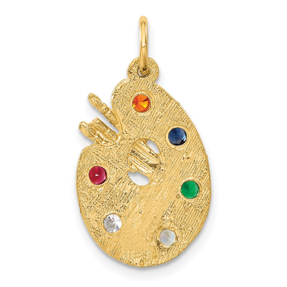 Multi-color CZ Stones Artists Palette Charm - WBC