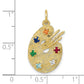 Multi-color CZ Stones Artists Palette Charm - WBC