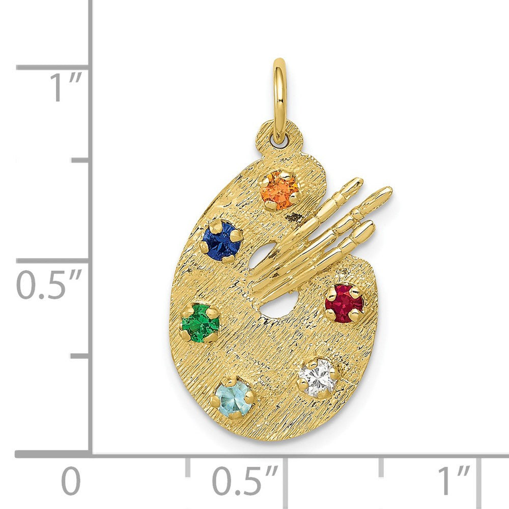 Multi-color CZ Stones Artists Palette Charm - WBC