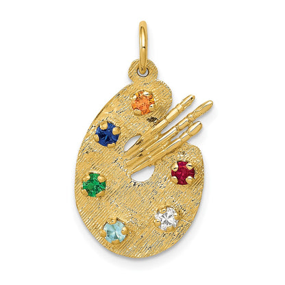 Multi-color CZ Stones Artists Palette Charm - WBC