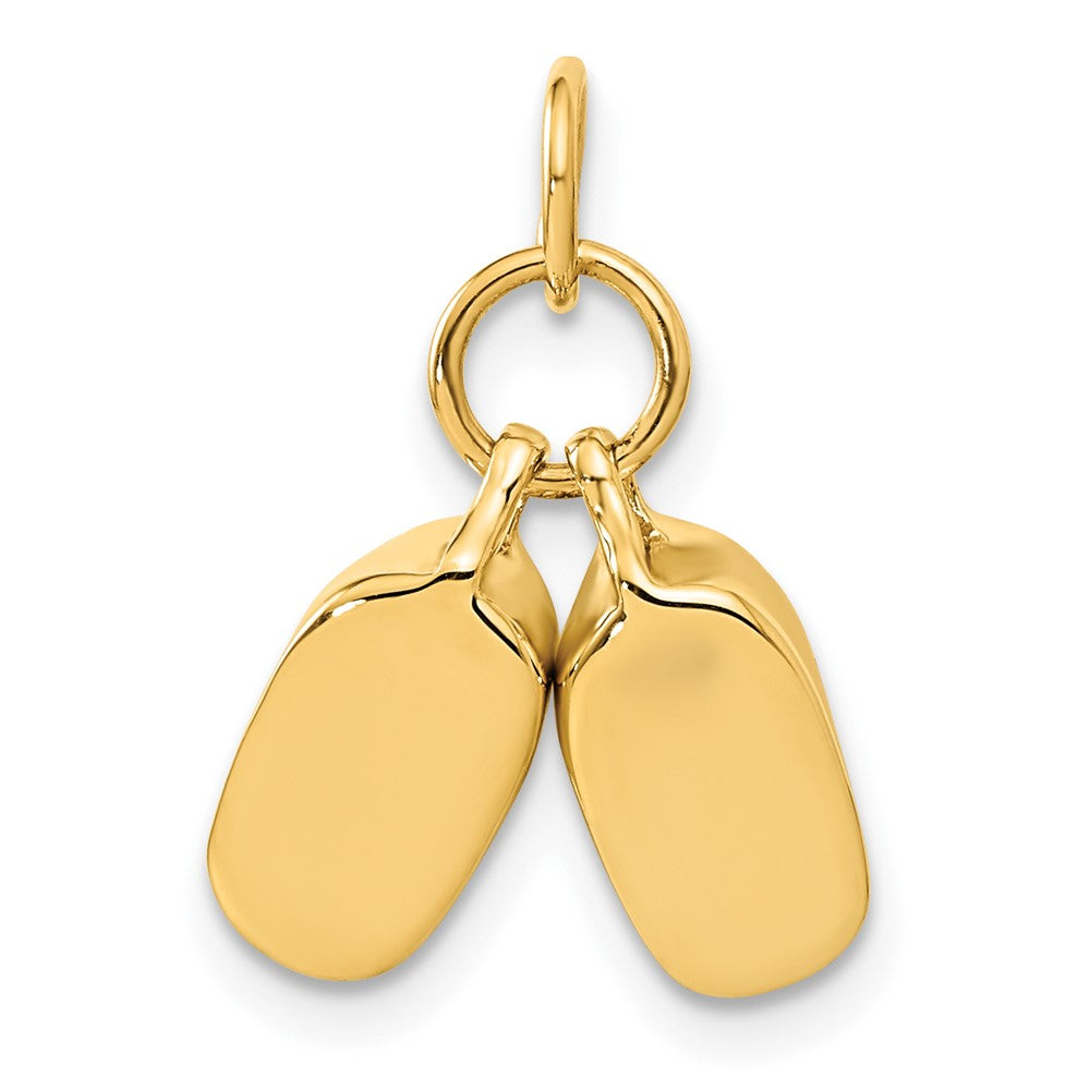 Polished 3-D Baby Shoes Charm - WBC
