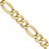 10k 7.3mm Semi-Solid Figaro Chain