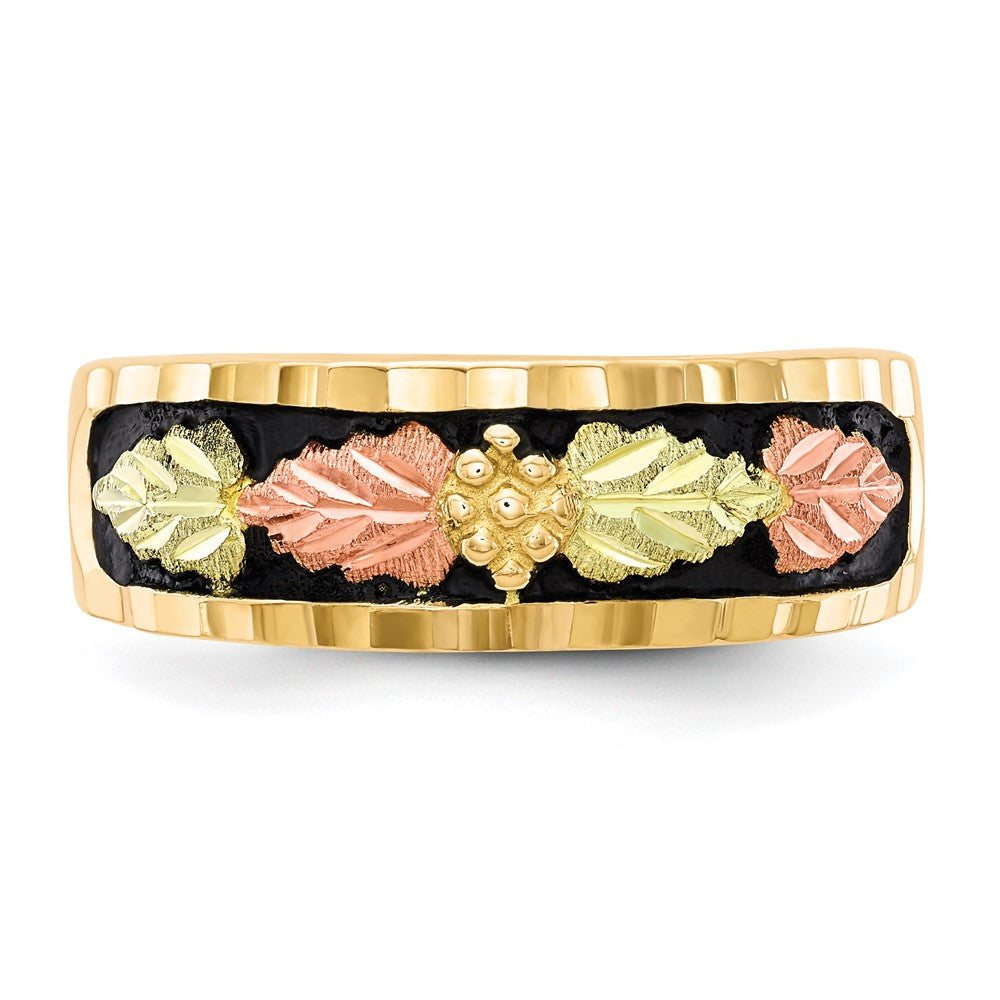 and Tri-color Black Hills Antiqued Leaves Mens Band - WBC