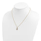 and Tri-color Black Hills Butterfly and Leaves on Oval -filled Chain Necklace - WBC